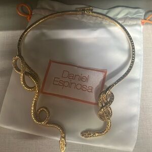NWT Daniel Espinosa Poison snake choker gold plated made in Mexico